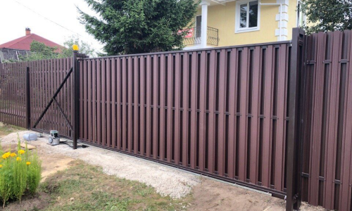 Откатные ворота большой проем